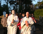 The Venerable Ricky Rountree (right) and ordinand John Godfrey led the procession from the Enniskerry Sonrise Service in Powerscourt Estate to St Patrick's Church in the Town.