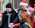 The Lord Mayor of Dublin Naoise Ó Muirí makes his donation to the Black Santa Appeal with the help of the pupils of Kildare Place School. The annual appeal was launched at St Ann’s Church, Dawson Street, today (December 17) and continues until Christmas Eve. 