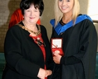 President of the INTO, Anne Fay, presents the Vere Foster Medal to Sorcha O’Farrell from Celbridge, County Kildare, at the Church of Ireland College of Education B.Ed Graduation Ceremony 2012 which took place in the college chapel. 