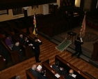 The presentation of flags at the Armistice Day Service, St Ann's Church, Dawson St.