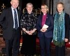 Publisher Ross Hinds, Julia Turner (author), Bishop Pat Storey and Canon Ginnie Kennerley in Christ Church Cathedral at the launch of With Dignity and Grace, a biography of Daphne Wormell who campaigned for the ordination of women.