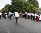 Taking the salute at the march past after the Boys Brigade Council Thanksgiving Service in Booterstown, Dublin.