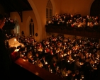 Pictured is the scene at a Candlelit Carol Service in Christ Church, Taney.