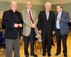 Rector of Powerscourt and Kilbride, Archdeacon Ricky Rountree; Dr Tom Carey of St Mary’s Parish, Enniskerry; Fr Tony Flannery; and the Revd Terry Lilburn, curate assistant of Powerscourt and Kilbride in Powerscourt National School Hall where Fr Flannery spoke at one of a series of ecumenical Lent talks. 