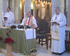 The Revd Canon Hosam Naoum, Pastor to the Arabic-speaking congregation, the Rt Revd Suheil Dawani, Anglican Bishop in Jerusalem, and the Most Revd Dr Michael Jackson, Archbishop of Dublin and Bishop of Glendalough, pictured at Sunday morning Eucharist in St George’s Cathedral, Jerusalem. Archbishop Jackson preached at the service.