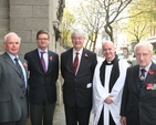Pictured following the Royal British Legion (Republic of Ireland) service of remembrance in St Ann's Church, Dublin are (left to right) Sean Murphy, National Chairman of the Royal British Legion (Republic of Ireland), HE Julian King, the British Ambassador to Ireland, Martin Mansergh TD, Minister of State representing the Government, the Revd David Gillespie, Vicar of St Ann's and The O'Morochu, President of the Royal British Legion (Republic of Ireland).
