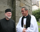 Pictured at the law service in St Michan's are the Very Revd Dermot Dunne, Dean of Christ Church (right) with Fr Godfrey O'Donnell of the Romanian Orthodox Church, who gave the address.