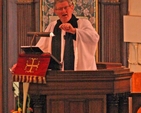 Archdeacon Gordon Linney introducing Songs of Praise at St Ann’s Church, Dublin