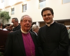 The Rt Revd Samuel Poyntz, retired Bishop of Connor with the Revd Stephen Farrell, Curate at Taney parish, Dundrum at the reception following the ordination of the Revd David MacDonnell to the priesthood in St Michan's Church, Dublin. Bishop Poyntz served as Curate of St Michan's 55 years ago.