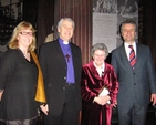 Professor Jane Ohlmeyer, Archbishop Jackson, Dr Muriel McCarthy and Provost Patrick Prendergast in the Long Room of Trinity College Dublin on the occasion of the retirement of Muriel McCarthy as Keeper of Marsh’s Library. The Archbishop is chairman of our Governors and Guardians and the Provost and Professor Ohlmeyer are on the board of Governors.