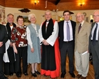 Robin George, Canon Adrian Empey, Susan Anderson, Margaret Mitchell, Archbishop Michael Jackson, Bryan Burdett, Ronald Griffiths and John Bailey following the service of Nine Carols and Lessons in the Brabazon. 