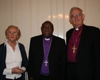 Bishop of Harare, the Right Reverend Chad Gandiya, is pictured with The Most Revd Dr John Neill, Archbishop of Dublin, and his wife Betty during his visit to See House.