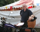 Peter McMurtry with his vintage motorbike at the Donabate Parish Fete.