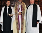 Canon Nigel Sherwood, Dean Dermot Dunne and Canon William Deverell in Christ Church Cathedral on the day of their installation as canons on December 8. 