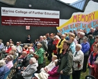 A section of the crowd at the memorial ceremony to commemorate the 70th anniversary of the North Strand Bombing in the Memorial Garden at Marino College of Further Education. 