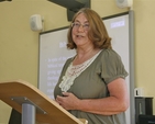 Dr Elaine Storkey speaking on ‘The Cross and the Reconciliation of Gender’ on day two of the 'Atonement as Gift' Integrative Seminar in the Church of Ireland Theological Institute.