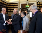 Dr Jason McElligott, Archbishop Justin Welby, Caroline Welby, and Archbishop Michael Jackson  in Archbishop Marsh’s Library during the Dublin leg of the Archbishop of Canterbury’s visit to the Church of Ireland.