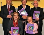Back row: Dr Raymond Refaussé, Dr Susan Hood, Dean Victor Stacey. Front row: Minister Jan O’Sullivan and Ms Elizabeth McEvoy at the launch of Irish Archives 2014 in the Deanery of St Patrick’s Cathedral, Dublin.