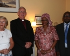 The Archbishop of Dublin, the Most Revd Dr John Neill and his wife Betty (left) meet HE Dr (Mrs) Chikwe Kemafo Nonyerem, the new Nigerian Ambassador to Ireland, along with the Head of Chancery at the Embassy Mr Mansur (right).