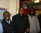 David Maganda and the Revd Obinna Ulogwara at the launch of Fáilte Balbriggan in the former St Georges' National School in the town.