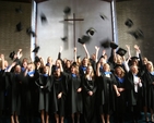 Students of the Church of Ireland College of Education celebrating their graduation. 