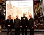 Dr Michael O’Neill, Dean Victor Stacey, David Milne (Conductor of the Guinness Choir) and Canon Charles Mullen at the concert given by the Guinness Choir to mark the 150th anniversary of the Guinness Restoration of St Patrick’s Cathedral. 