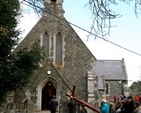 The cross is borne into St Patrick’s Church in Greystones, the final destination of the Greystones Churches’ Good Friday Walk. About 200 people took part in the walk drawn from St Patrick’s Church of Ireland, Holy Rosary Church, Nazarene Community Church, Greystones Presbyterian Church, Hillside Evangelical Church, YMCA Greystones and Greystones Community Church.