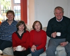 Jean Harris, Clodagh Jennings, Karen Reynolds and the Revd William Bennett, Rector, pictured enjoying ‘Coffee in the Cottage’ in Newcastle Rectory Cottage, Co. Wicklow.
