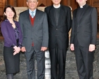 Professor Linda Hogan, Vice Provost of Trinity College Dublin; Elder Fu Xianwei, the Chairperson of National Committee of Three–Self Patriotic Movement of the Protestant Churches in China; the Revd Peter Koon, Provincial Secretary General of the Hong Kong Sheng Kung Hui (Anglican Province of Hong Kong); and the Revd Darren McCallig, Dean of Residence and Church of Ireland Chaplain at Trinity College Dublin in the Trinity College Chapel following Morning Prayer. 