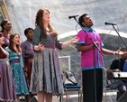 Discovery Gospel Choir in action in the main arena at the International Eucharistic Congress in the RDS. 