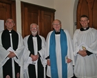 The Archdeacon of Dublin and former District Board Chairman, the Ven David Pierpoint (preacher); the Revd Canon Neil McEndoo, Rector; Edward Lewis, Lay Reader; and the Revd Rob Jones, Vicar, pictured at the Palm Sunday service of thanksgiving for the centenary of the 6th RI Company of the Girls’ Brigade at Holy Trinity Church in Rathmines.