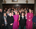 Pictured are Pilgrims from Eu in France visiting Christ Church Cathedral on the occasion of the feast day of St Laurence O'Toole who is buried in Eu while his heart is preserved in Christ Church. They are led by the Most Revd  Dr Jean-Charles Descubes, Archbishop of Rouen and Madame Le Maire, Marie-Francoise Gaouyer and are pictured with the Archbishop of Dublin, the Most Revd Dr John Neill, the Dean of Christ Church, the Very Revd Dermot Dunne, the Revd Canon Patrick Comerford and the Revd Canon Mark Gardner.