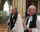 The Very Revd RB MacCarthy, Dean of Saint Patrick's Cathedral, and the Very Revd V Stock, Dean of Guildford and preacher at the Friends' Festival service, in Saint Patrick's Cathedral, Dublin. Photo: Patrick Hugh Lynch.