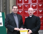 Pictured are the Revd Victor Fitzpatrick, Curate of St Ann's and St Stephens with Jon Scarffe conducting a sit out in aid of the Pakistan Flood appeal in front of St Ann's Church. 