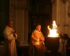 Pictured are the burning of palm leaves in Christ Church Cathedral for the imposition of Ashes at the Ash Wednesday Eucharist. Present are the Venerable David Pierpoint, Archdeacon of Dublin (right) and the Very Revd Dermot Dunne, Dean of Christ Church (left).