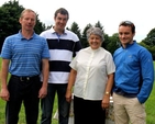 John Plant, Gordon Warren, rector, the Revd Olive Henderson and Lionel Mackey at Donoughmore Fete and Sports Day. 