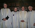 The Revd Paul Arbuthnot (Glenageary), the Revd Martha Waller (Raheny and Coolock), the Revd Terry Lilburn (Kilternan) and the Revd Ken Rue (Enniskerry) prior to their ordination as priests in Christ Church Cathedral, Dublin.