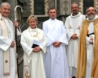 Newly ordained deacons, Revd Edna Wakely and Revd Rob Clements with Archbishop Michael Jackson, Dean Dermot Dunne and Revd Canon Patrick Comerford. 