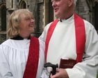 Father's Day in Christ Church Cathedral Dublin, the Venerable Donald Keegan (right) with his daughter, the Revd Ruth Elmes at her ordination as a Deacon.