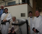 Pictured are the clergy of Taney at the dedication of a new chairlift donated by Dolly Turner (seated) in memory of her late husband Tom. (left to right) Dudley Dolan, Hon Secretary of the Select Vestry, the Revd Stephen Farrell, Curate, Dolly Turner, the Revd Niall Sloane, Curate and the Revd Canon Desmond Sinnamon, Rector of Taney.