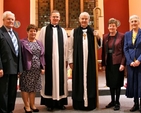 The newly instituted incumbent of the new parish of St Catherine and St James with St Audoen, Canon Mark Gardner, with Archbishop Michael Jackson and the church wardens in the Church of St Catherine and St James. 