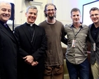 The Archbishop of Dublin, Dr Michael Jackson; the Papal Nuncio to Ireland, Archbishop Charles Brown; and Shane Claiborne, activist, author and founder of the Simple Way Community in Philidelphia; with organisers of Rubicon, Greg Fromholz and the Revd Rob Jones of Holy Trinity, Rathmines. 