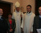 Pictured shortly before his institution as Vicar of the St Patrick's Cathedral group of parishes in St Catherine's Church, Donore Avenue is the Revd Canon Mark Gardner (2nd right) with (left to right) Brian Honer, Churchwarden, Isobel Gray, Churchwarden, the Archbishop of Dublin, the Most Revd Dr John Neill and Tim Peed, Churchwarden.