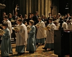 Members of the choir pictured at the Service of Thanksgiving to commemorate the life of Miranda Guinness, Countess of Iveagh, in St Patrick's Cathedral, Dublin.