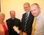 The Revd Canon Robert Reed, Precentor of St Patrick's Cathedral (2nd left) with one of the items of equipment purchased for the Coombe Hospital with money raised by a Concert in the Cathedral. The concert included the Seafield Singers and the Cathedral Choir. Also pictured left to right are Alison Young of the Seafield Singers, Dr Chris Fitzpatrick, Master of the Coombe and Michael Carey, Consultant.