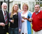 Cecil Medcalf, the Revd Sonia Gyles, Linda Evans and Arthur Vincent at the Sandford Parish Strawberries & Wine Evening. Photo: David Wynne.
