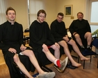 Ordinands at the Church of Ireland Theological Institute prepare to get their legs waxed to raise money for St Francis Hospital, Zambia through USPG Ireland. They are (left to right) Jason Kernohan, Simon Genoe, Victor Fitzpatrick and Mike Dornan. Donations may be sent to: ‘Head Shave’, Church of Ireland Theological Institute, Braemor Park, D14. Contact Patrick Burke at  pathros@eircom.net.