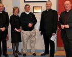 A plaque marking the dedication of Khanaberia Primary School in Calcutta was unveiled in Blessington No 1 School by the Archbishop of Dublin, the Most Revd Dr Michael Jackson. Pictured are the Revd Leonard Ruddock, school principal Lillian Murphy, Dr David Mulcahy, Archbishop Michael Jackson and Archdeacon Ricky Rountree. 