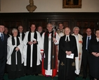 Pictured are the clergy at the 60th Annual Service of Thanksgiving for the Gift of Sport in Christ Church Cathedral (left to right) Frank Reynolds (Religious Society of Friends), the Revd Canon Ted Ardis, the Revd Canon Katharine Poulton, the Revd Canon John Clarke, the Revd Roy Byrne, Fr Godfrey O'Donnell (Romanian Orthodox Church), the Archbishop of Dublin, the Most Revd Dr John Neill, the Dean of Christ Church, the Very Revd Dermot Dunne, the Revd Dudley Levistone Cooney (Methodist Church), the Very Revd Ivan Tonge (Roman Catholic Church), Leonard Abrahamson (Chairman of the Jewish Representative Council) and Captain Andrea Cooper (Salvation Army)