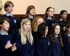 Members of sixth class at St Andrew’s National School, Malahide, sang Katie Perry’s Roar during the service in the church to mark the opening of the school’s new extension. 